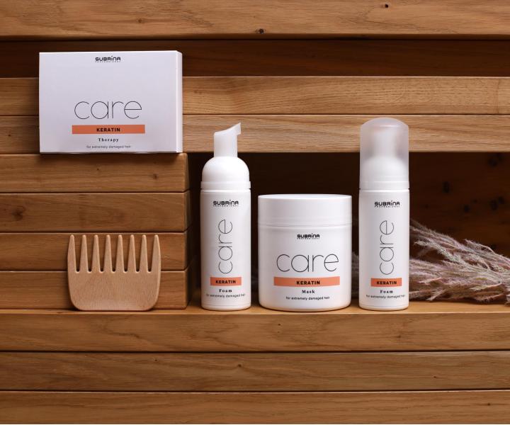 Ampulky pro extrémně poškozené vlasy Subrina Professional Care Keratin Therapy - 6 x 10 ml
