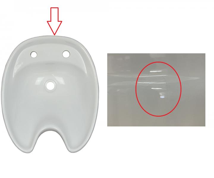 Umyvadlo pro mycí box, Detail DHS-0325w - keramické, bílé - II. jakost - vada glazury