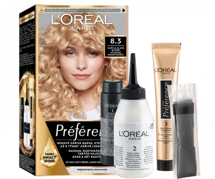 Permanentn� barva Lor�al Pr�f�rence 8.3 sv�tle zlat� blond