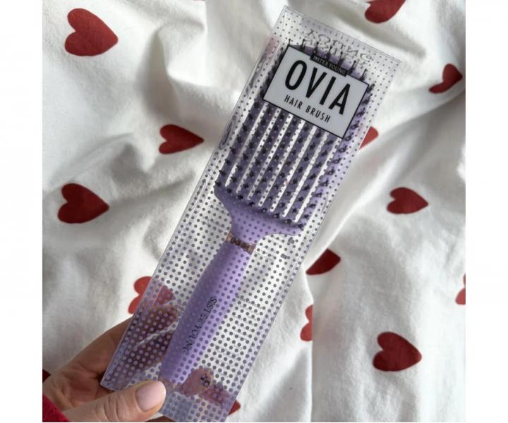 Kart�� na roz�es�v�n� a fouk�n� vlas� s kan��mi a nylonov�mi �t�tinami Sister Young Ovia Hair Brush - fialov�