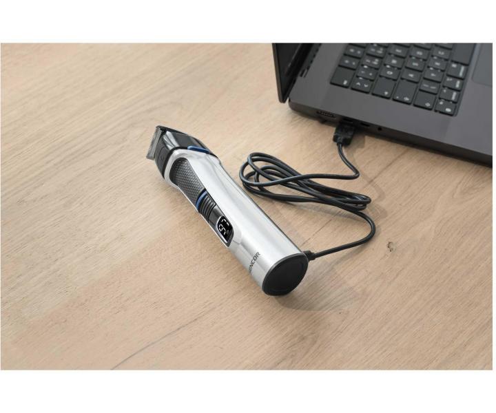 Multifunkční zastřihovač vlasů, vousů a celého těla Sencor Multigroomer Set for Men SHP 8500BK - stříbrný