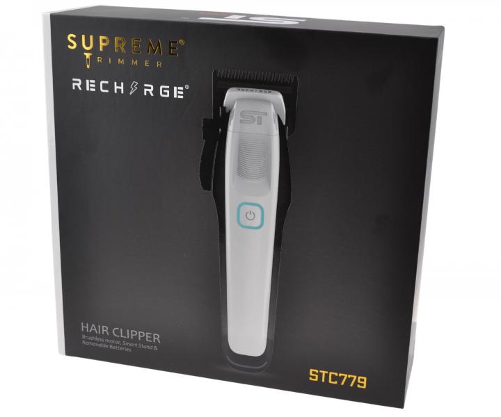 Profesion�ln� st�ihac� strojek s v�m�nn�mi bateriemi Supreme Trimmer Recharge STC779/W - b�l�