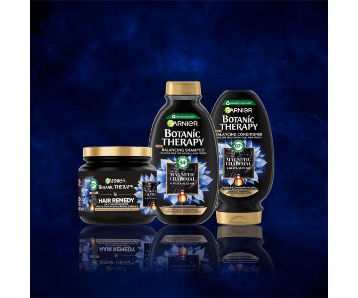 Šampon pro mastné kořínky a suché délky Garnier Therapy Botanic Magnetic Charcoal - 250 ml