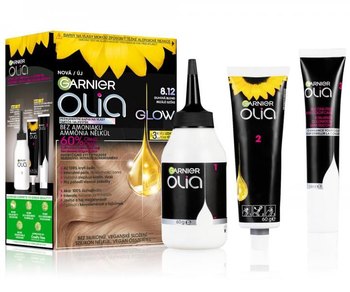 Permanentní olejová barva Garnier Olia Glow 8.12 duhová blond
