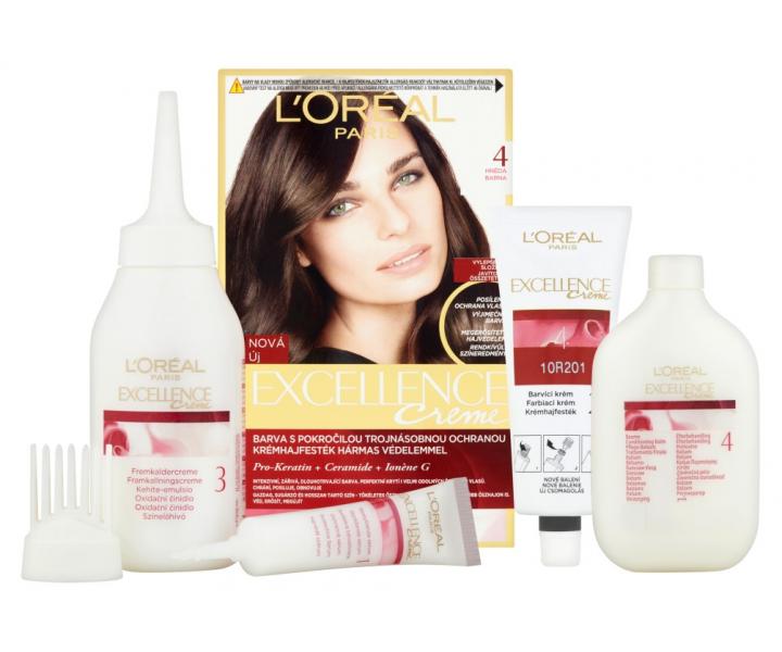 Permanentní barva Loréal Excellence 400 hnědá