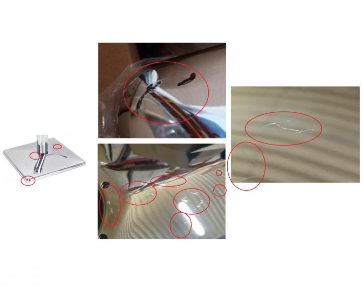 Náhradní podstavec ke kadeřnickému křeslu Detail - čtvercový - II. jakost - oděrky