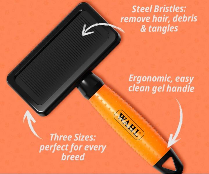 Roz�es�vac� ploch� kart�� na zv��ec� srst Wahl Slicker Brush Large 58424 - oran�ov�