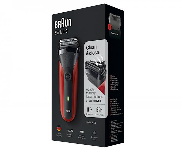 Planžetový holicí strojek Braun Series 3 ProSkin 300s - červený