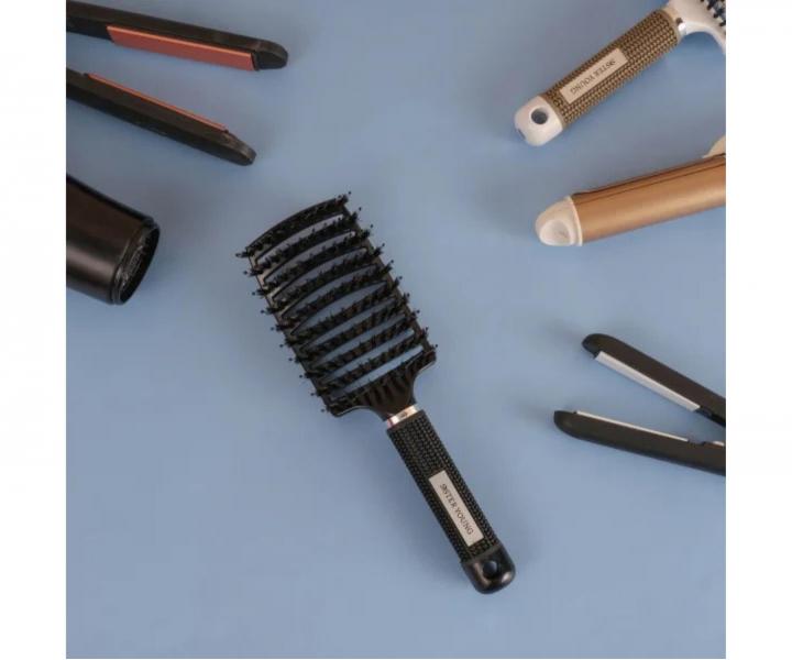 Kart�� na roz�es�v�n� a fouk�n� vlas� s kan��mi a nylonov�mi �t�tinami Sister Young Zoco Hair Brush - �ern�