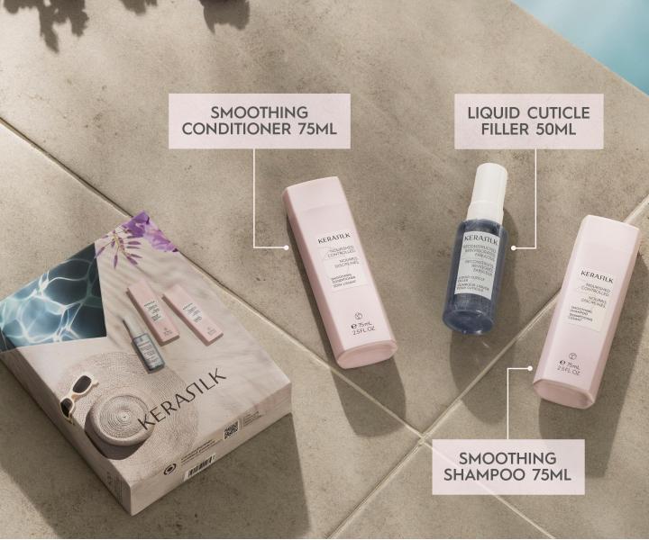 D�rkov� sada pro vyhlazen� krepat�ch a nepoddajn�ch vlas� Kerasilk Smoothing Travel Set