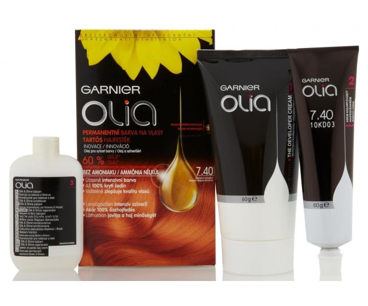 Permanentn� olejov� barva Garnier Olia 7.40 intenzivn� m�d�n�