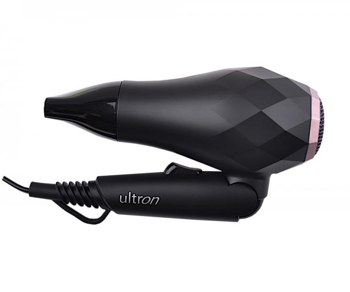 Cestovní fén na vlasy Ultron Mini Facette - černý, 1000 W + klipsy do vlasů zdarma
