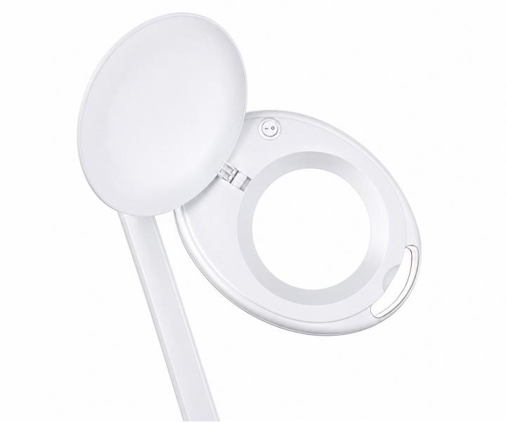 Zv�t�ovac� lupa s LED lampou na stojanu i s uchycen�m na st�l Weelko Mega+ White - 5 dioptri�