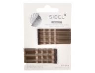 Vlnitá sponka Sibel Wavy - 5 cm, hnědá - 24ks