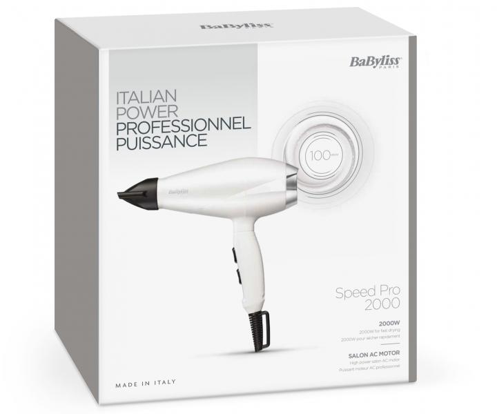 Fén na vlasy BaByliss 6704WE Speed Pro - 2000 W, bílý