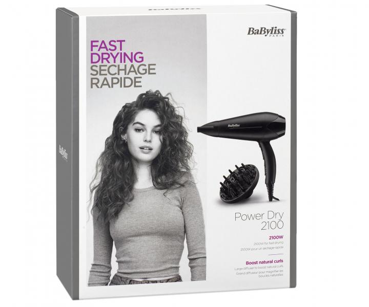 Fén na vlasy BaByliss D563DE Power Dry - 2100 W, černý