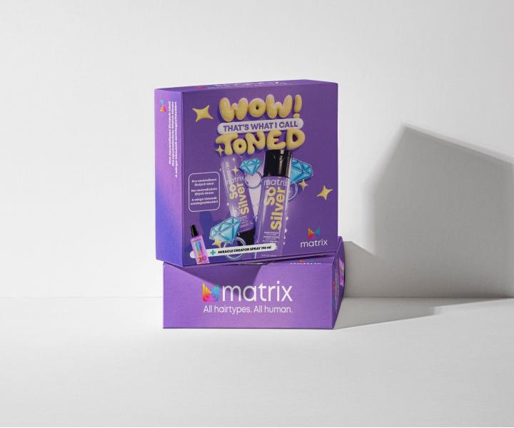 Drkov sada pro neutralizaci lutch tn blond a melrovanch vlas Matrix So Silver