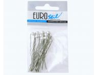 Vlnit� vl�senka s b�lou perli�kou Eurostil Professional - 6 cm, bronzov� - 12 ks
