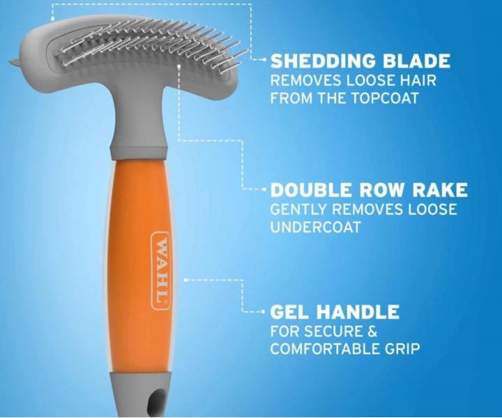 Oboustrann� vy�es�vac� h�eben na zv��ec� srst Wahl Professional Double Row Rake 58443 - oran�ov�