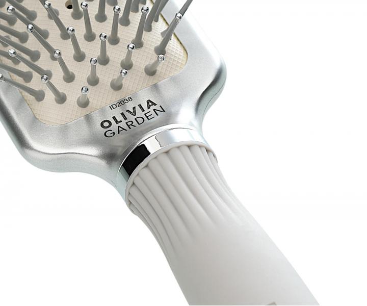 Kartáč se vzduchovým polštářem Olivia Garden Expert Rectangular Silver Small - stříbrný