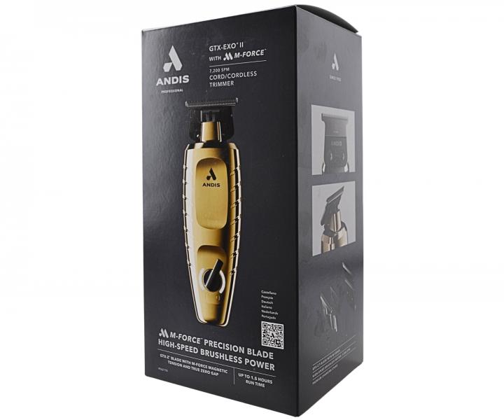 Profesion�ln� konturovac� strojek na vlasy Andis GTX-Exo II M-Force Cordless Trimmer 562170 - zlat�