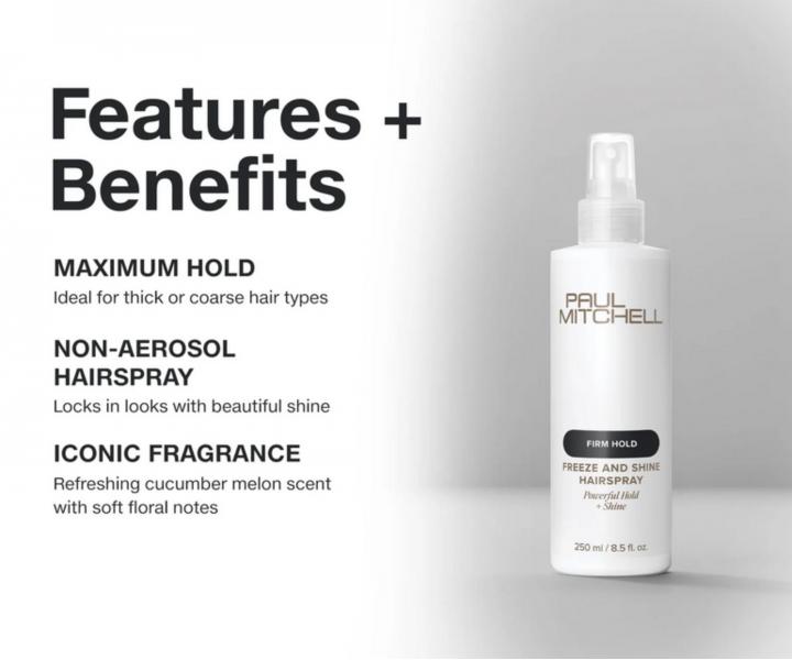 Lak na vlasy bez aerosolu se silnou fixac� Paul Mitchell Firm Hold Freeze and Shine Hairspray - 250 ml