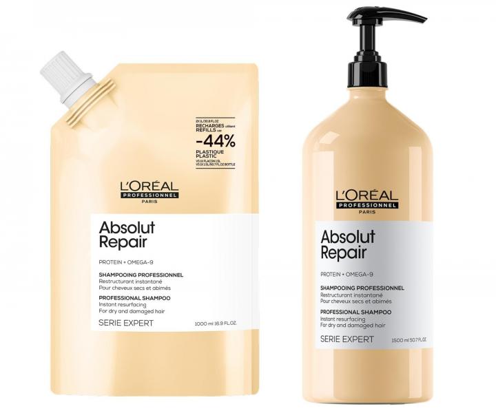 �ampon pro such� a po�kozen� vlasy Lor�al Professionnel Serie Expert Absolut Repair - 1000 ml, n�hradn� n�pl�