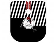 Pánská pláštěnka na stříhání vlasů a vousů Barbertime Black White Banded Pro Barber Cape XXL - černá