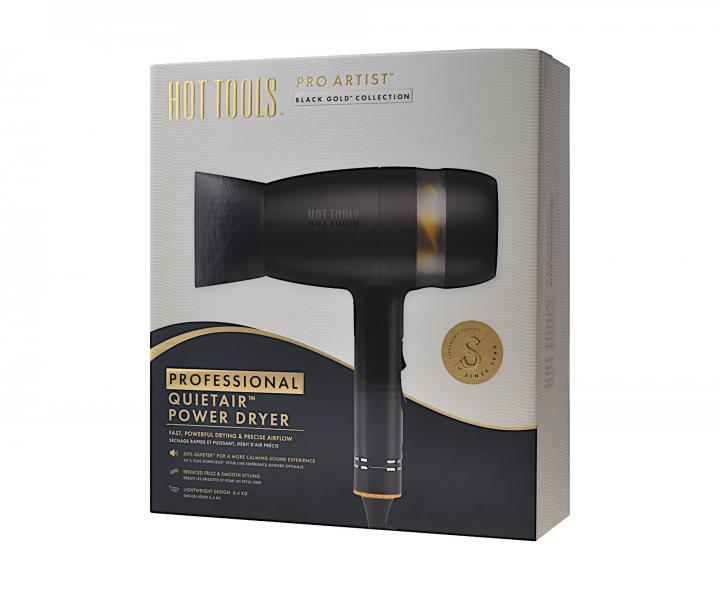 Profesionální fén na vlasy Hot Tools Pro Artist Black Gold Collection QuietAir - černý