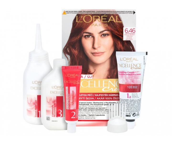 Permanentn� barva Lor�al Excellence 6.46 sv�tle m�d�n� �erven�