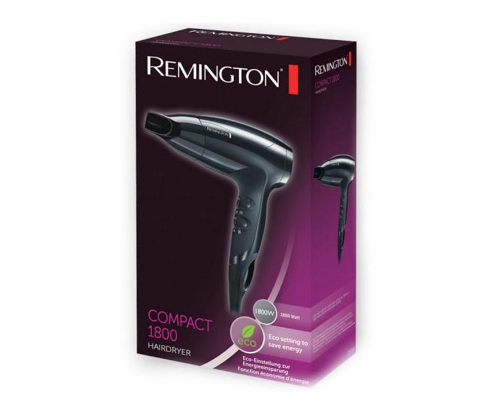 Cestovní fén na vlasy Remington Compact D5000 - 1800 W, černý
