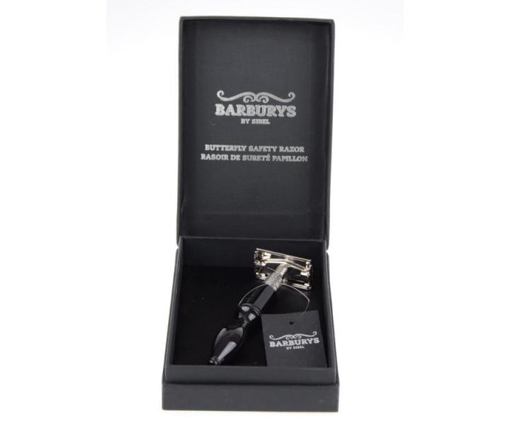 Holicí strojek Sibel Barburys Butterfly Safety Razor - Black Horn