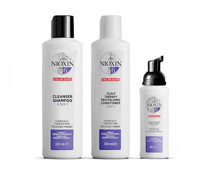 Bezoplachová péče pro silně řídnoucí chemicky ošetřené vlasy Nioxin System 6 Treatment - 100 ml