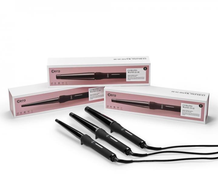 Profesion�ln� k�nick� kulma Cera Curling Wand 25 - 38 mm - rozbalen�