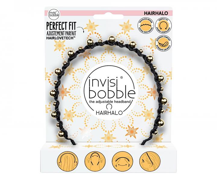 Čelenka do vlasů Invisibobble Hairhalo Black Time To Shine You Are A Star - černá