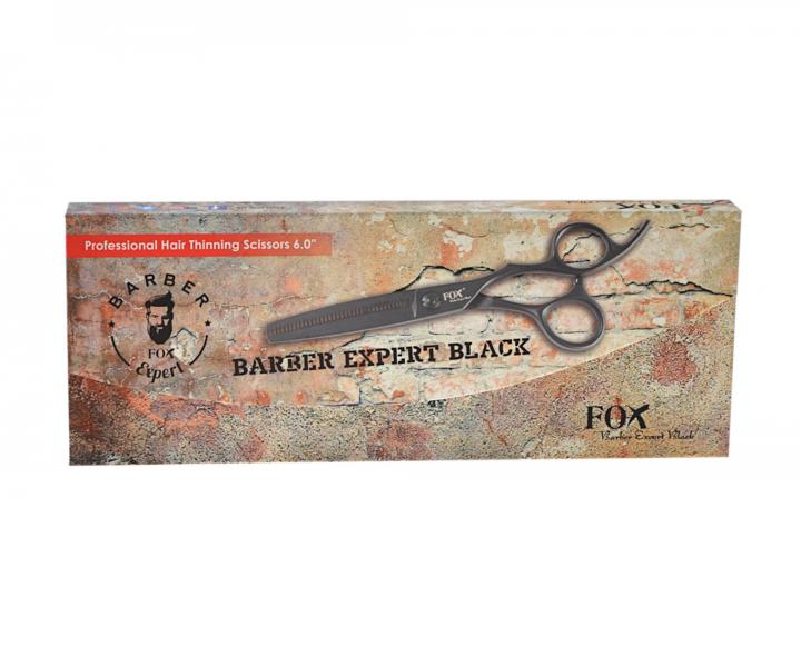 Profesionální kadeřnické efilační nůžky Fox Barber Expert 6" - 36 zubů, matné černé