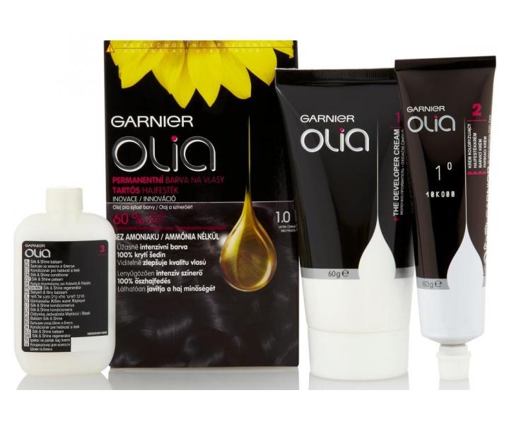 Permanentní olejová barva Garnier Olia 1.0 ultra černá