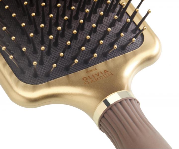 Kartáč na vlasy Olivia Garden Expert Care Rectangular Paddle Brush L - zlato-hnědý