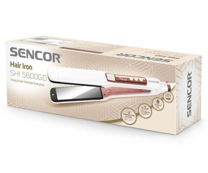 Žehlička na vlasy Sencor SHI 5600GD - perleťová bílá/růžová