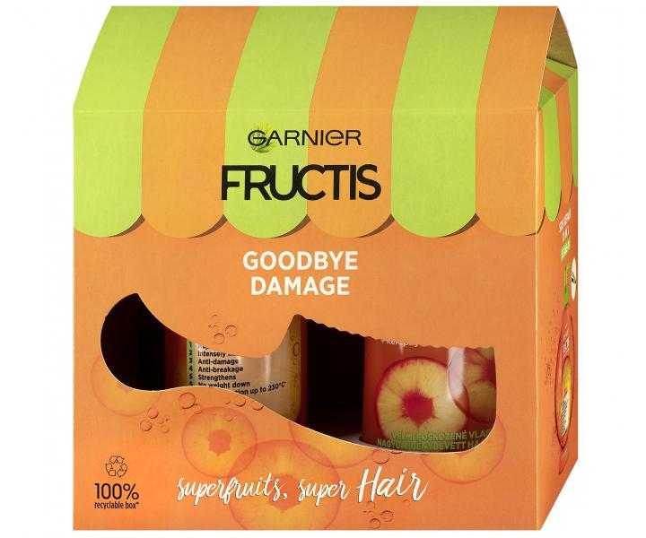 Dárková sada pro poškozené vlasy Garnier Fructis Goodbye Damage - šampon 250 ml + péče 400 ml