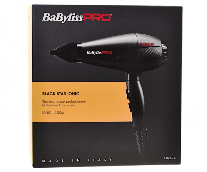 Profesionální fén na vlasy BaByliss Pro Black Star Ionic BAB6250IE - 2200 W, černý