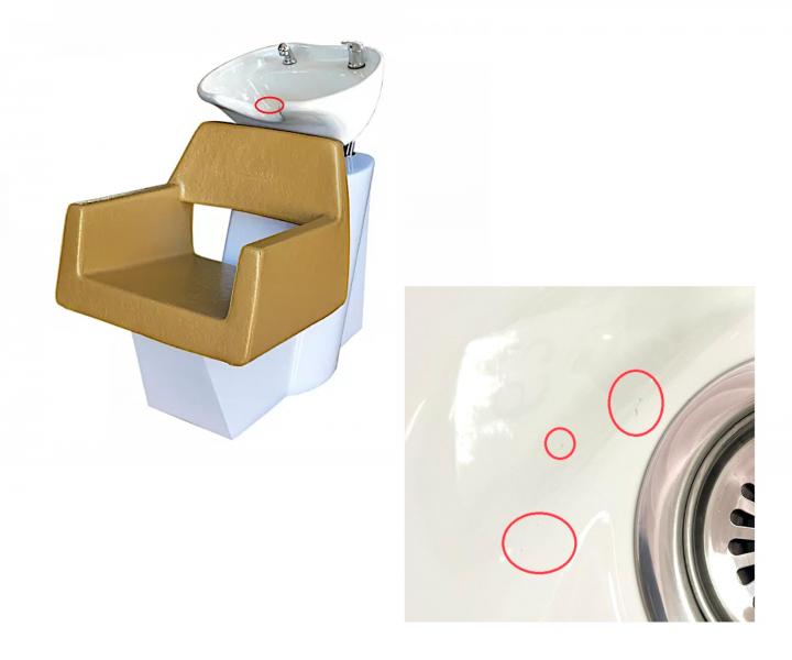 Kadeřnický mycí box Detail Luxor - zlaté křeslo (30) - bílé umyvadlo