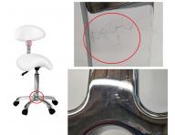 Taburet na kole�k�ch s op�rkou Weelko Organic+, b�l� - II. jakost - od�en� podstavec a chrom. op�rka