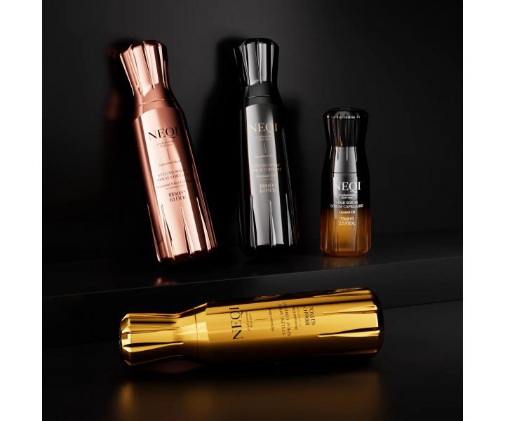 Stylingový termoochranný sprej pro lesk a hladký vzhled všech typů vlasů Neqi Styling Spray Diamond Glass Ultimate - 180 ml