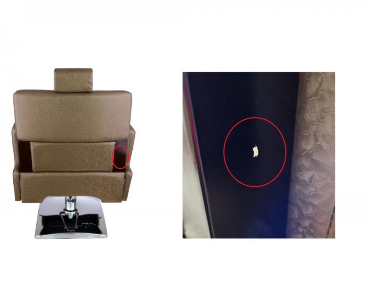 Kadeřnické barber křeslo Detail Larry - (75) zlatohnědé - odštípnutá dřevěná část