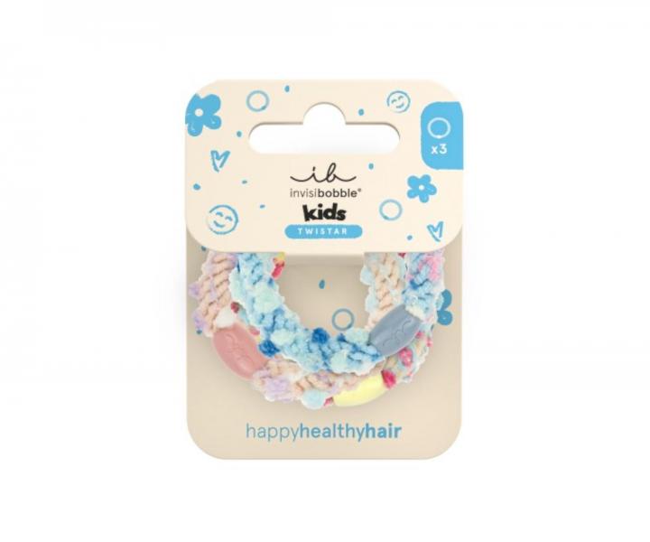 Sada ozdobných gumiček do vlasů Invisibobble Kids Twistar Pom Pom Tie - 3 ks
