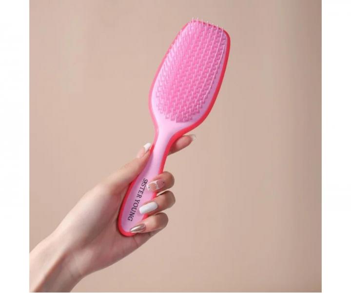 Kart�� na roz�es�v�n� vlas� Sister Young Ayla Hair Brush - neonov� r��ov�