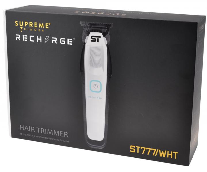 Profesion�ln� konturovac� strojek na vlasy s v�m�nn�mi bateriemi Supreme Trimmer Recharge ST777/W - b�l�