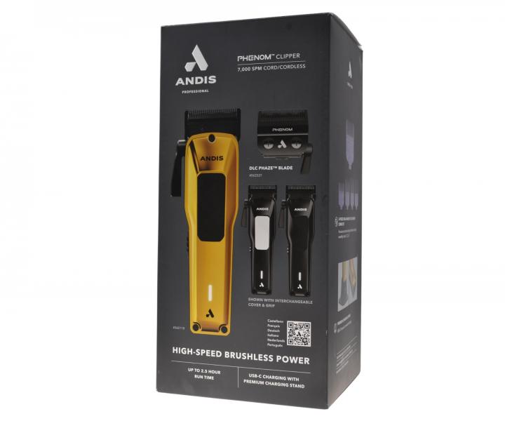 Profesion�ln� strojek na vlasy s vym�niteln�m krytem Andis Phenom Clipper 562118 - �ern�/zlat�