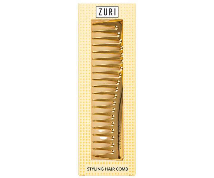 H�eben na vlasy Sister Young Zuri Styling Hair Comb - 18,3 cm, zlat�